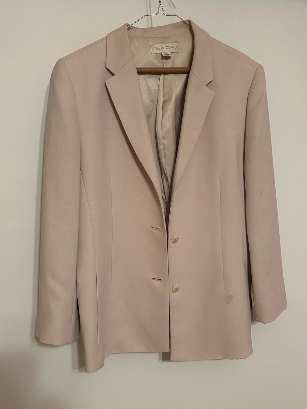 Casual Corner Light Blush Tailored Blazer Jacket